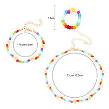 Load image into Gallery viewer, Romantic Fashion Bohemia Summer Necklace Ring Colored Rice Beads Bracelet Women Girl Fashion Jewelry Accessories
