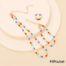 Load image into Gallery viewer, Romantic Fashion Bohemia Summer Necklace Ring Colored Rice Beads Bracelet Women Girl Fashion Jewelry Accessories

