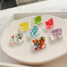 Load image into Gallery viewer, Creative Transparent Resin Ring Fruit Square Ring Acrylic Ring Simple Index Finger Ring Women Girl Fashion Jewelry Accessories
