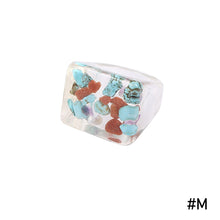 Load image into Gallery viewer, Creative Transparent Resin Ring Fruit Square Ring Acrylic Ring Simple Index Finger Ring Women Girl Fashion Jewelry Accessories
