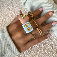 Load image into Gallery viewer, 6pcs/set Geometric Ring Set Solid Color Acrylic Alloy Word Heart Women Ring Mash Up Fashion Ring Simple Personality Ring Jewelry
