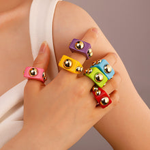 Load image into Gallery viewer, Geometric Solid Color Acrylic Women Ring Fashion Candy-colored Acrylic Ring Ins Style Simple Personality Resin Ring Jewelry
