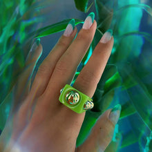 Load image into Gallery viewer, Geometric Solid Color Acrylic Women Ring Fashion Candy-colored Acrylic Ring Ins Style Simple Personality Resin Ring Jewelry
