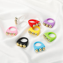 Load image into Gallery viewer, Geometric Solid Color Acrylic Women Ring Fashion Candy-colored Acrylic Ring Ins Style Simple Personality Resin Ring Jewelry
