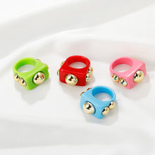 Load image into Gallery viewer, Geometric Solid Color Acrylic Women Ring Fashion Candy-colored Acrylic Ring Ins Style Simple Personality Resin Ring Jewelry
