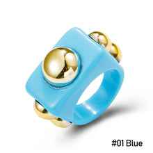 Load image into Gallery viewer, Geometric Solid Color Acrylic Women Ring Fashion Candy-colored Acrylic Ring Ins Style Simple Personality Resin Ring Jewelry
