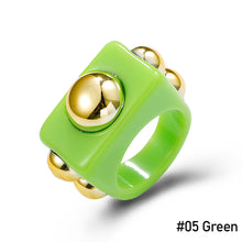 Load image into Gallery viewer, Geometric Solid Color Acrylic Women Ring Fashion Candy-colored Acrylic Ring Ins Style Simple Personality Resin Ring Jewelry
