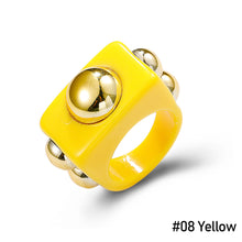 Load image into Gallery viewer, Geometric Solid Color Acrylic Women Ring Fashion Candy-colored Acrylic Ring Ins Style Simple Personality Resin Ring Jewelry
