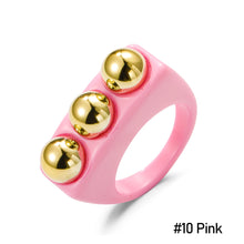 Load image into Gallery viewer, Geometric Solid Color Acrylic Women Ring Fashion Candy-colored Acrylic Ring Ins Style Simple Personality Resin Ring Jewelry
