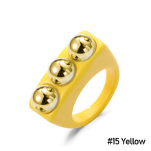 Load image into Gallery viewer, Geometric Solid Color Acrylic Women Ring Fashion Candy-colored Acrylic Ring Ins Style Simple Personality Resin Ring Jewelry
