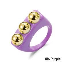 Load image into Gallery viewer, Geometric Solid Color Acrylic Women Ring Fashion Candy-colored Acrylic Ring Ins Style Simple Personality Resin Ring Jewelry
