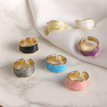 Load image into Gallery viewer, Fashion Retro Epoxy Alloy Personality Ring Starry Sky Irregular Ring Women Girls Creative Jewelry Summer Accessories
