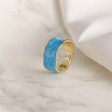 Load image into Gallery viewer, Fashion Retro Epoxy Alloy Personality Ring Starry Sky Irregular Ring Women Girls Creative Jewelry Summer Accessories
