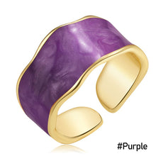 Load image into Gallery viewer, Fashion Retro Epoxy Alloy Personality Ring Starry Sky Irregular Ring Women Girls Creative Jewelry Summer Accessories
