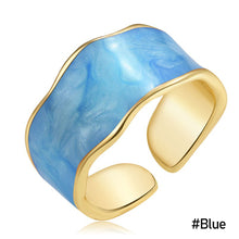 Load image into Gallery viewer, Fashion Retro Epoxy Alloy Personality Ring Starry Sky Irregular Ring Women Girls Creative Jewelry Summer Accessories
