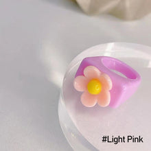 Load image into Gallery viewer, Fashion Flower Summer Resin Creative Cute Personality Fresh Plastic Sun Flower Ring Women Girls Jewelry Gift
