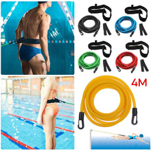 Load image into Gallery viewer, 4M Adjustable Swim Training Resistance Elastic Belt Swimming Exerciser Safety Swimming Belt Swim Tether Elastic Rope Band
