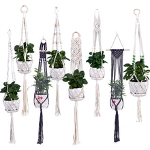 Load image into Gallery viewer, Hanging Handmade Macrame Plant Hanger Flower Pot Planter Hanger For Wall Decoration Countyard Garden Hanging Basket
