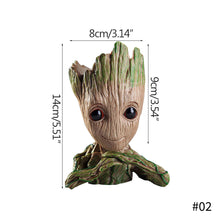 Load image into Gallery viewer, Baby Groot Cute Flower Pot Succulent Flowerpots Wholesale Plastic Figurines Decoration Pen Holder Toys Home Ornaments Garden
