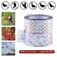 Load image into Gallery viewer, 50m/80m Anti Bird Tape Flashing Reflective Audible Bird Repellent Scare Tape Pigeons Crow Keep Away Double-sided Bird Repeller Ribbon
