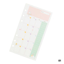 Load image into Gallery viewer, 45 Sheets Cute Cartoon A6 Notebook Paper Refill Spiral Binder Index Inside Pages Daily Diary Papers
