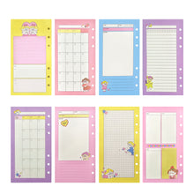 Load image into Gallery viewer, 45 Sheets Cute Cartoon A6 Notebook Paper Refill Spiral Binder Index Inside Pages Daily Diary Papers
