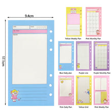 Load image into Gallery viewer, 45 Sheets Cute Cartoon A6 Notebook Paper Refill Spiral Binder Index Inside Pages Daily Diary Papers
