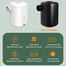 Load image into Gallery viewer, Mini Air Pump For Mattress Mat Camping Outdoor Portable Electric Inflator USB Charging Swimming Ring Vacuum Pump with 4 Nozzles

