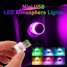 Load image into Gallery viewer, Mini USB Car LED Atmosphere Lights Decorative Lamp For Party Ambient Modeling Automotive Portable Plug Play Auto Interior Lights
