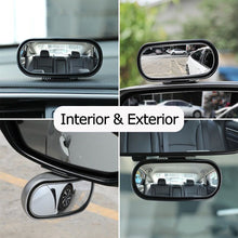 Load image into Gallery viewer, 360° Universal Adjustable Car Mirror Wide Angle Side Rear Mirrors Blind Spot Snap Way for Parking Auxiliary Rear View Mirror
