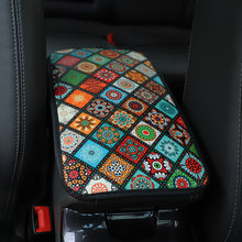 Load image into Gallery viewer, Ethnic Style Print PU Leather Car Armrest Mat Center Console Arm Rest Protection Cushion Auto Armrests Storage Box Cover Pad
