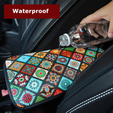 Load image into Gallery viewer, Ethnic Style Print PU Leather Car Armrest Mat Center Console Arm Rest Protection Cushion Auto Armrests Storage Box Cover Pad
