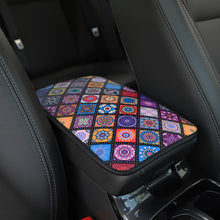 Load image into Gallery viewer, Ethnic Style Print PU Leather Car Armrest Mat Center Console Arm Rest Protection Cushion Auto Armrests Storage Box Cover Pad
