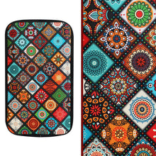 Load image into Gallery viewer, Ethnic Style Print PU Leather Car Armrest Mat Center Console Arm Rest Protection Cushion Auto Armrests Storage Box Cover Pad
