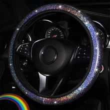 Load image into Gallery viewer, Diamond Rainbow Bling Bling Crystal Car Steering Wheel Cover PU Leather Auto Accessories Case Car Styling 14.5-15 Inch Vehicle
