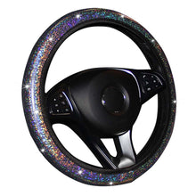 Load image into Gallery viewer, Diamond Rainbow Bling Bling Crystal Car Steering Wheel Cover PU Leather Auto Accessories Case Car Styling 14.5-15 Inch Vehicle
