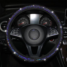 Load image into Gallery viewer, Diamond Rainbow Bling Bling Crystal Car Steering Wheel Cover PU Leather Auto Accessories Case Car Styling 14.5-15 Inch Vehicle
