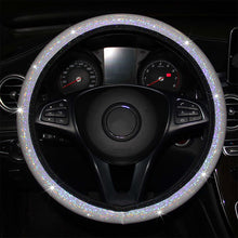 Load image into Gallery viewer, Diamond Rainbow Bling Bling Crystal Car Steering Wheel Cover PU Leather Auto Accessories Case Car Styling 14.5-15 Inch Vehicle
