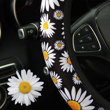 Load image into Gallery viewer, 38cm Daisy Flower Car Steering Wheel Cover Hand Brake Set Auto Interior Decoration Knitted Steering Wheel Cover Car Accessories
