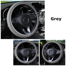 Load image into Gallery viewer, Universal Steering Wheel Cover Braid On The Steering Wheel Cover Cubre Anti-Slip Leather Auto Car Wheel Cover Car Accessories
