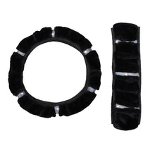 Load image into Gallery viewer, 37-38cm Diameter Universal Soft Plush Rhinestone Car Steering Wheel Cover Interior Accessories Steering-Cover Car-styling
