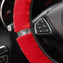 Load image into Gallery viewer, 37-38cm Diameter Universal Soft Plush Rhinestone Car Steering Wheel Cover Interior Accessories Steering-Cover Car-styling
