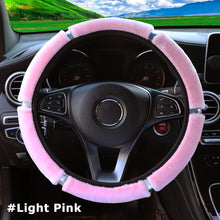 Load image into Gallery viewer, 37-38cm Diameter Universal Soft Plush Rhinestone Car Steering Wheel Cover Interior Accessories Steering-Cover Car-styling
