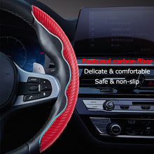 Load image into Gallery viewer, 2 Halves Car Steering Wheel Cover Carbon Fiber Look Steering Wheel Booster Cover Universal Anti-skid Auto Interior Accessories
