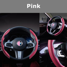 Load image into Gallery viewer, 2 Halves Car Steering Wheel Cover Carbon Fiber Look Steering Wheel Booster Cover Universal Anti-skid Auto Interior Accessories

