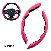 Load image into Gallery viewer, 2 Halves Car Steering Wheel Cover Carbon Fiber Look Steering Wheel Booster Cover Universal Anti-skid Auto Interior Accessories
