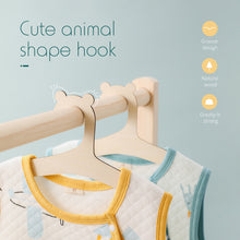 Load image into Gallery viewer, 5pcs Baby Wooden Hanger Cute Cartoon Bear Clothes Rack Girls Kids Clothing Rack Clothes Hanger Organizer
