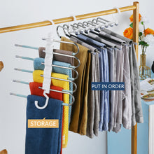 Load image into Gallery viewer, 5 in 1 Pants Hanger Trouser Organizer Clother Hanger Closet Storage Multifunction Shelves Organizer Stainless Steel Trouser Hangers
