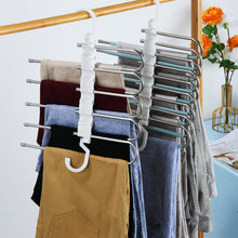 Load image into Gallery viewer, 5 in 1 Pants Hanger Trouser Organizer Clother Hanger Closet Storage Multifunction Shelves Organizer Stainless Steel Trouser Hangers
