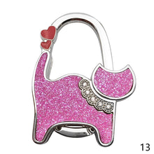 Load image into Gallery viewer, Portable Folding Handbag Hook Holder Purse Hanger Table Edge Hanging Hooks for Handbag Decoration Students Bag Organizer
